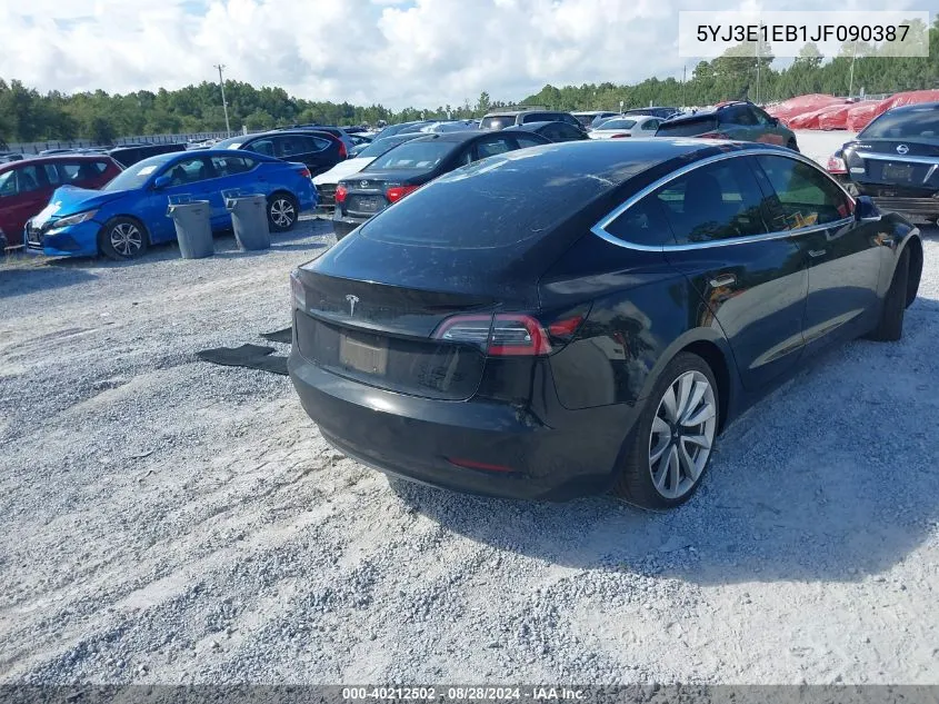 5YJ3E1EB1JF090387 2018 Tesla Model 3 Long Range/Performance