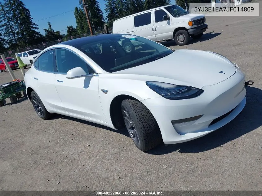 2018 Tesla Model 3 Long Range/Mid Range VIN: 5YJ3E1EA7JF014809 Lot: 40222068