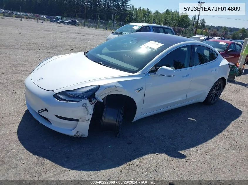 2018 Tesla Model 3 Long Range/Mid Range VIN: 5YJ3E1EA7JF014809 Lot: 40222068