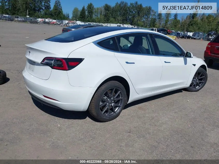 2018 Tesla Model 3 Long Range/Mid Range VIN: 5YJ3E1EA7JF014809 Lot: 40222068