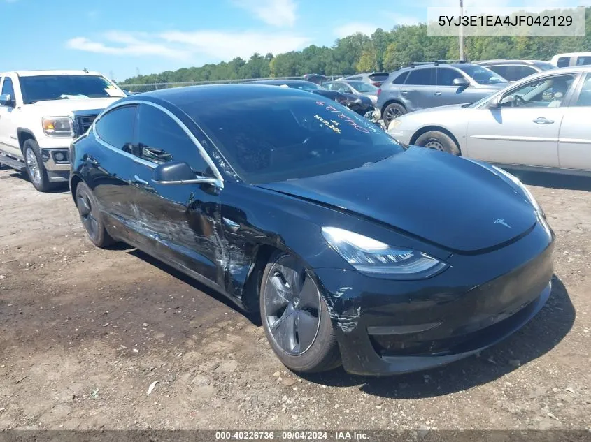 2018 Tesla Model 3 Long Range/Mid Range VIN: 5YJ3E1EA4JF042129 Lot: 40226736