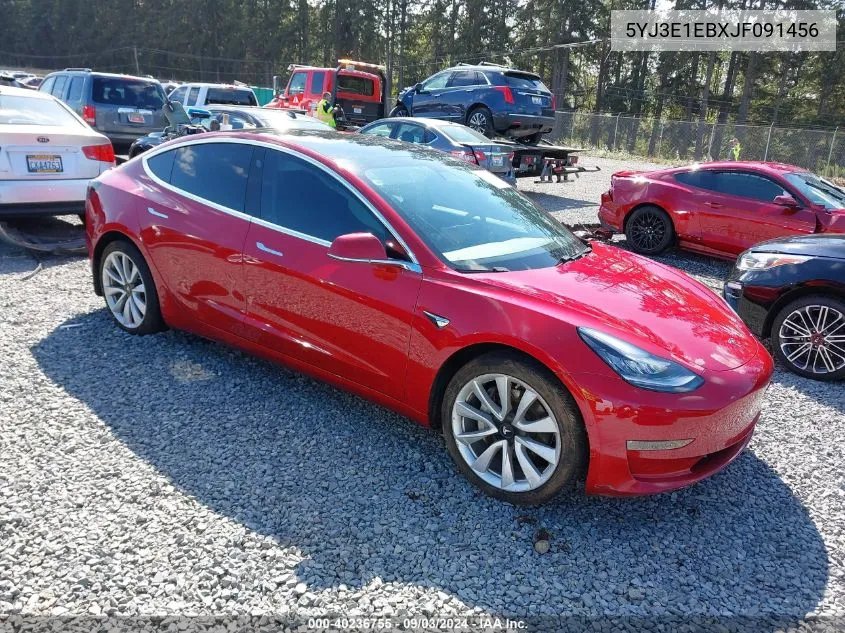 2018 Tesla Model 3 Long Range/Performance VIN: 5YJ3E1EBXJF091456 Lot: 40236755