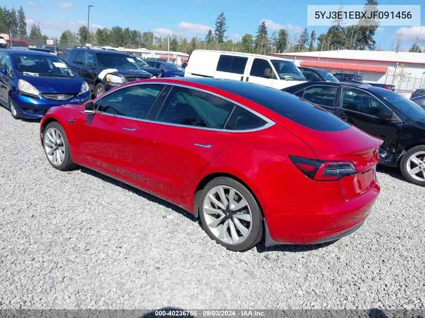 5YJ3E1EBXJF091456 2018 Tesla Model 3 Long Range/Performance