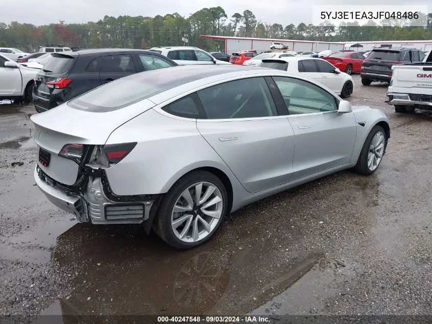 5YJ3E1EA3JF048486 2018 Tesla Model 3 Long Range/Mid Range