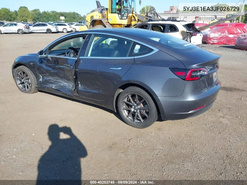 5YJ3E1EA3JF026729 2018 Tesla Model 3 Long Range/Mid Range