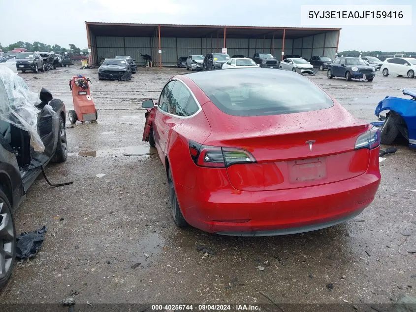 2018 Tesla Model 3 Long Range/Mid Range VIN: 5YJ3E1EA0JF159416 Lot: 40256744