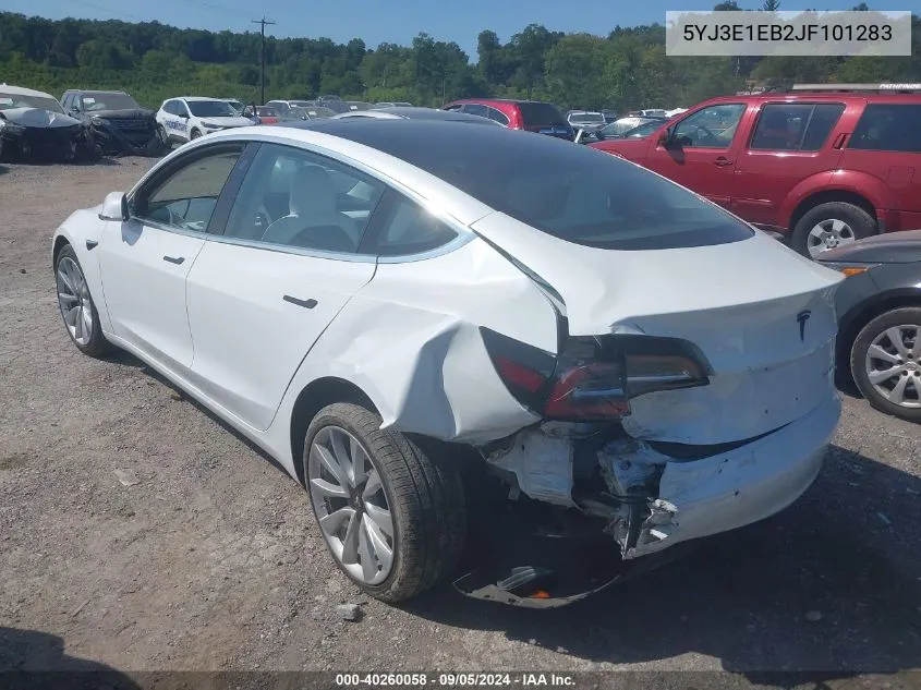 5YJ3E1EB2JF101283 2018 Tesla Model 3 Long Range/Performance