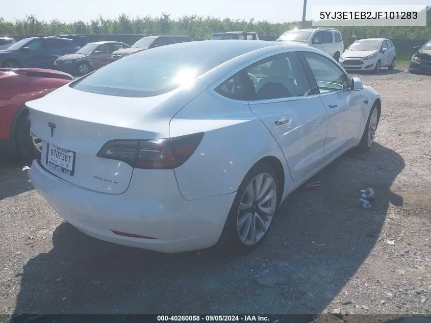 5YJ3E1EB2JF101283 2018 Tesla Model 3 Long Range/Performance