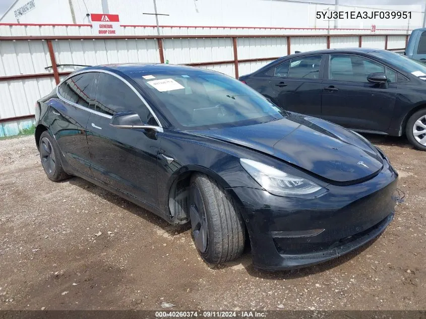 5YJ3E1EA3JF039951 2018 Tesla Model 3 Long Range/Mid Range