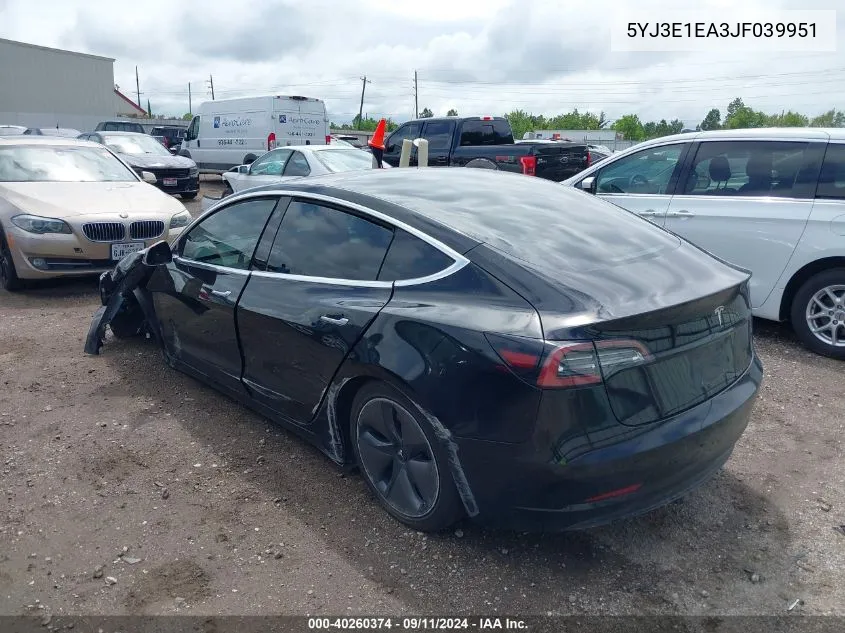 5YJ3E1EA3JF039951 2018 Tesla Model 3 Long Range/Mid Range