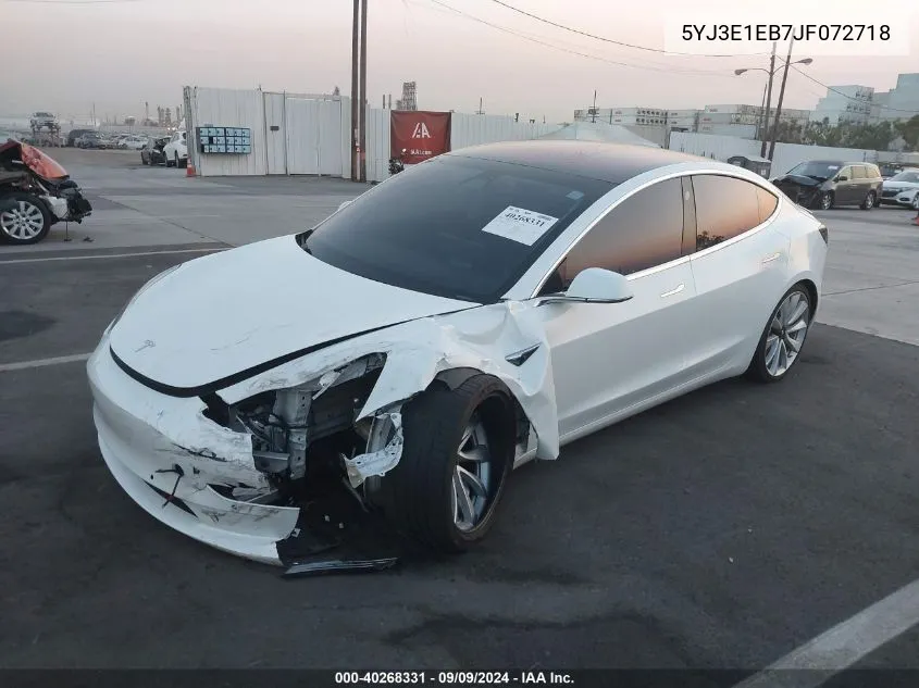 5YJ3E1EB7JF072718 2018 Tesla Model 3 Long Range/Performance