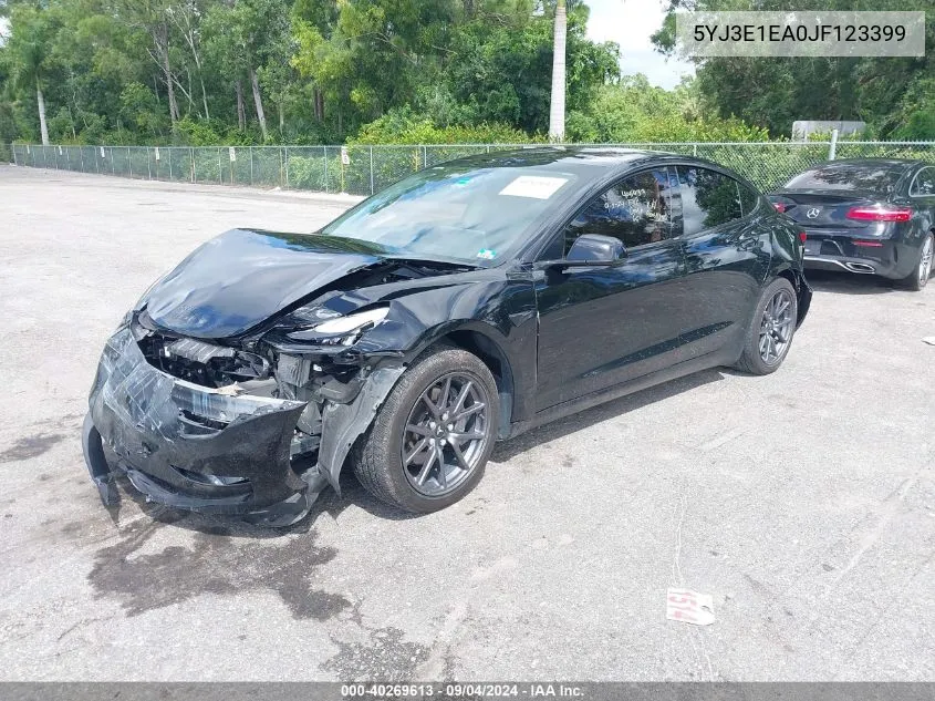 2018 Tesla Model 3 Long Range/Mid Range VIN: 5YJ3E1EA0JF123399 Lot: 40269613