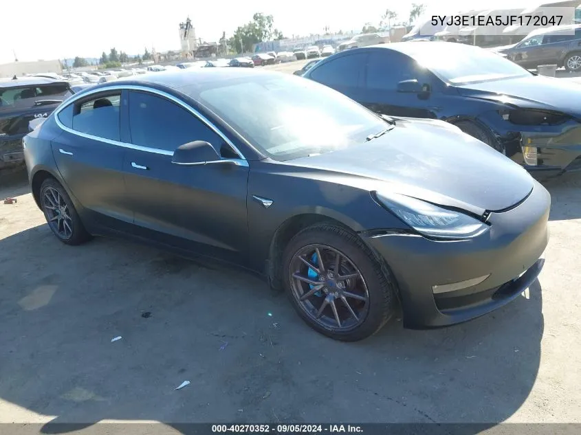 2018 Tesla Model 3 Long Range/Mid Range VIN: 5YJ3E1EA5JF172047 Lot: 40270352