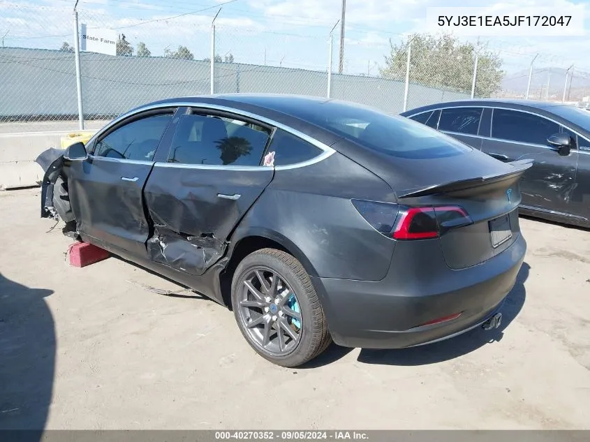 2018 Tesla Model 3 Long Range/Mid Range VIN: 5YJ3E1EA5JF172047 Lot: 40270352