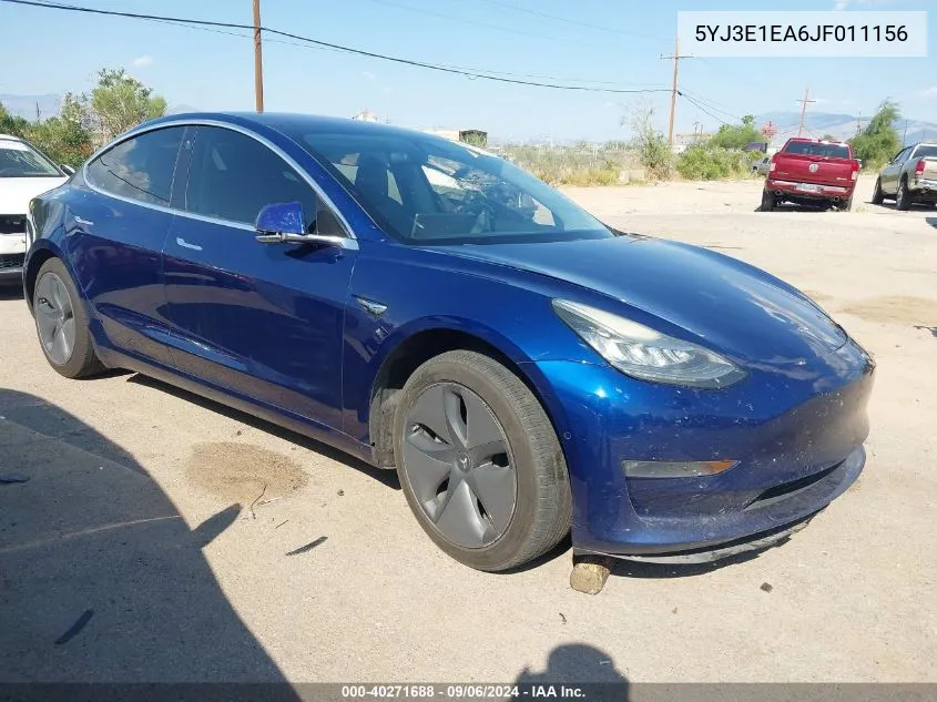 2018 Tesla Model 3 Long Range/Mid Range VIN: 5YJ3E1EA6JF011156 Lot: 40271688