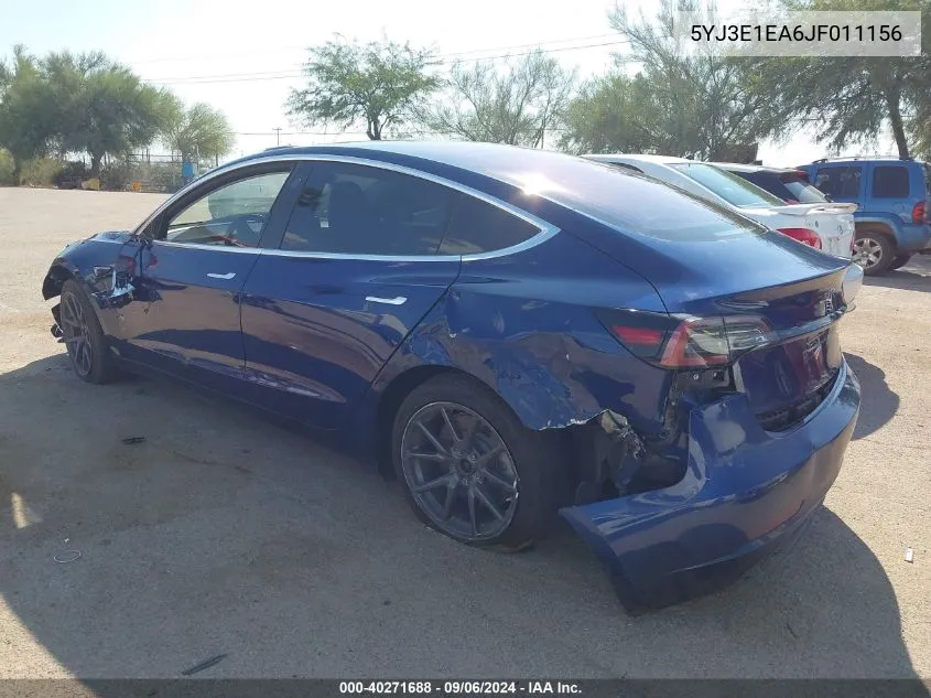 5YJ3E1EA6JF011156 2018 Tesla Model 3 Long Range/Mid Range