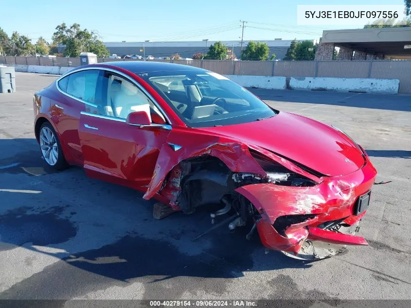 5YJ3E1EB0JF097556 2018 Tesla Model 3 Long Range/Performance