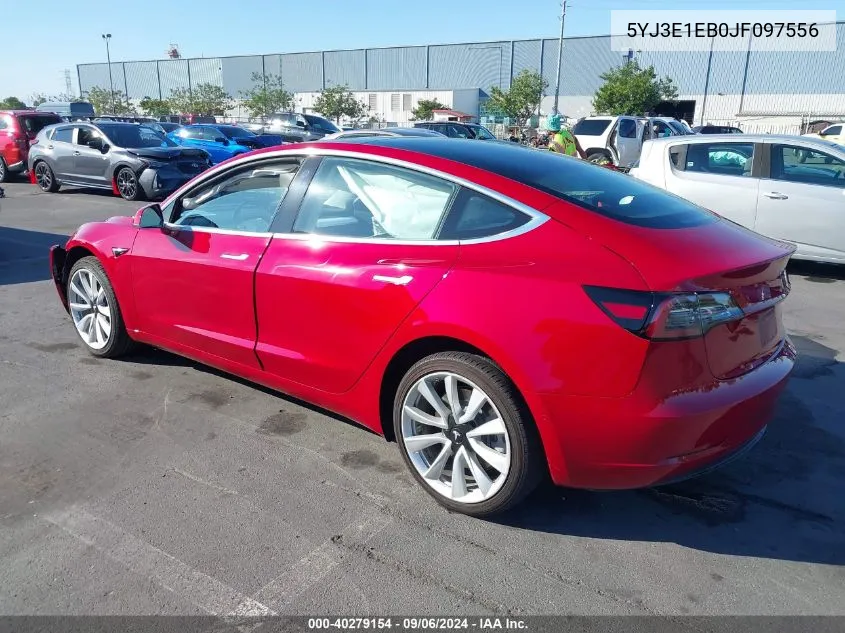 2018 Tesla Model 3 Long Range/Performance VIN: 5YJ3E1EB0JF097556 Lot: 40279154