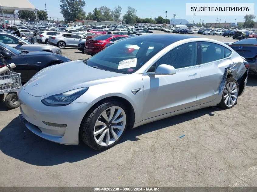 5YJ3E1EA0JF048476 2018 Tesla Model 3 Long Range/Mid Range