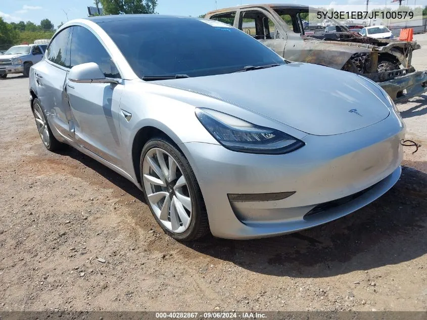 2018 Tesla Model 3 Long Range/Performance VIN: 5YJ3E1EB7JF100579 Lot: 40282867