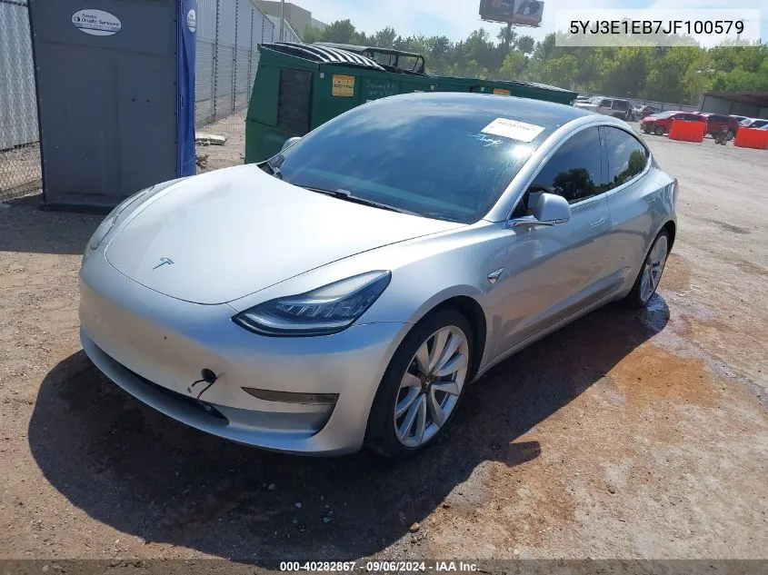 2018 Tesla Model 3 Long Range/Performance VIN: 5YJ3E1EB7JF100579 Lot: 40282867