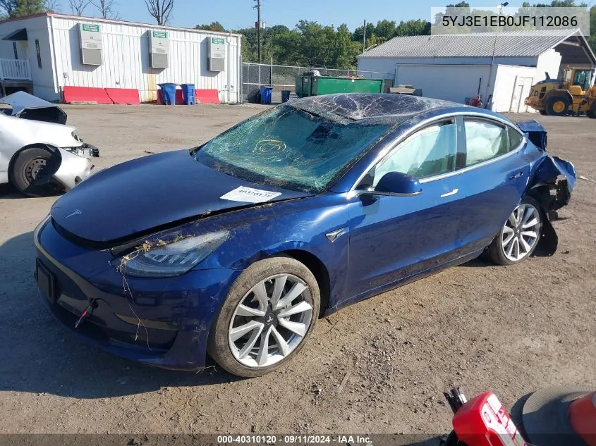 5YJ3E1EB0JF112086 2018 Tesla Model 3