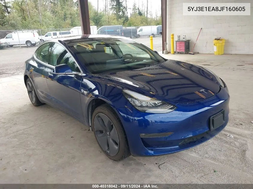 5YJ3E1EA8JF160605 2018 Tesla Model 3 Long Range/Mid Range