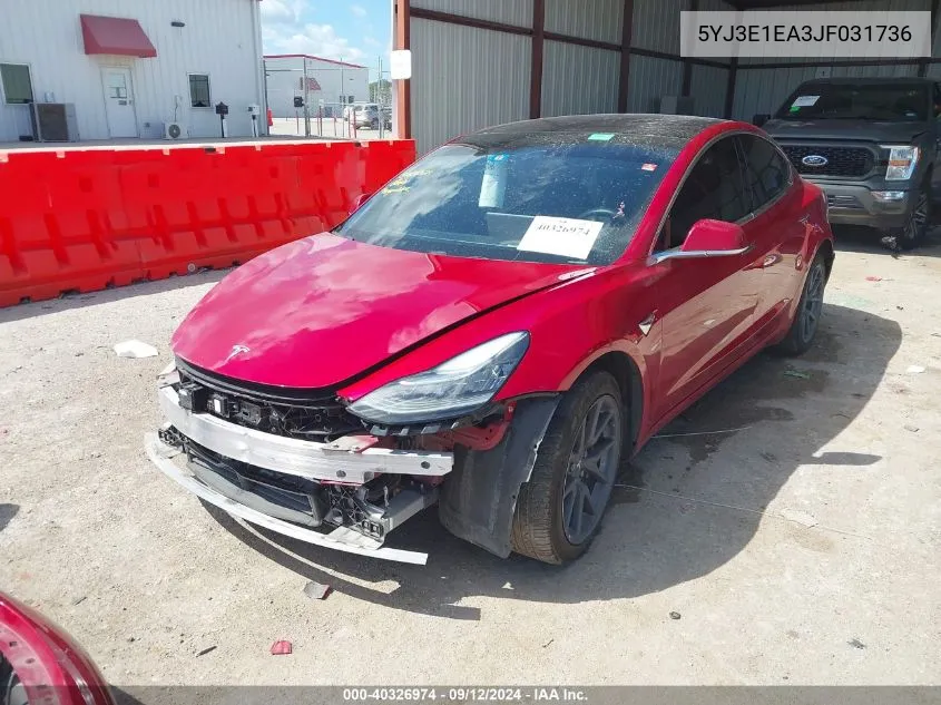 5YJ3E1EA3JF031736 2018 Tesla Model 3