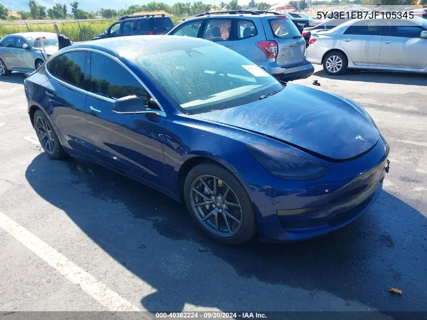 5YJ3E1EB7JF105345 2018 Tesla Model 3 Long Range/Performance