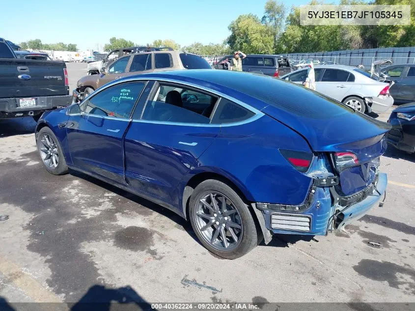 5YJ3E1EB7JF105345 2018 Tesla Model 3 Long Range/Performance