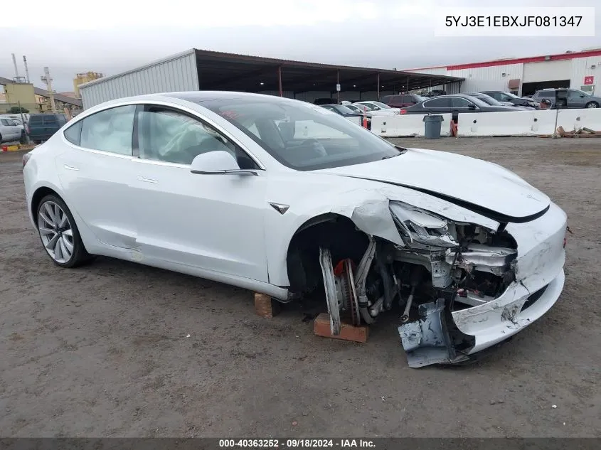 5YJ3E1EBXJF081347 2018 Tesla Model 3