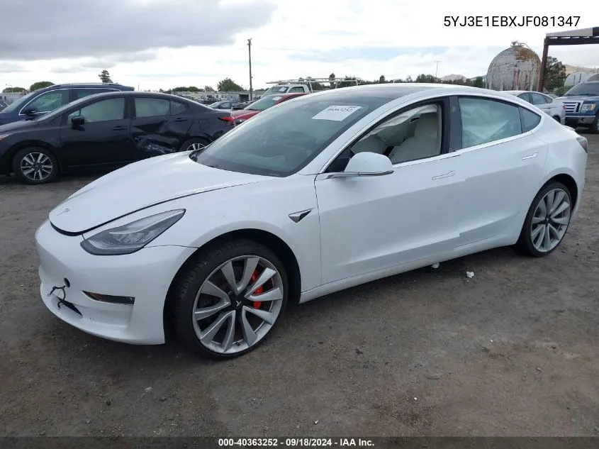 5YJ3E1EBXJF081347 2018 Tesla Model 3