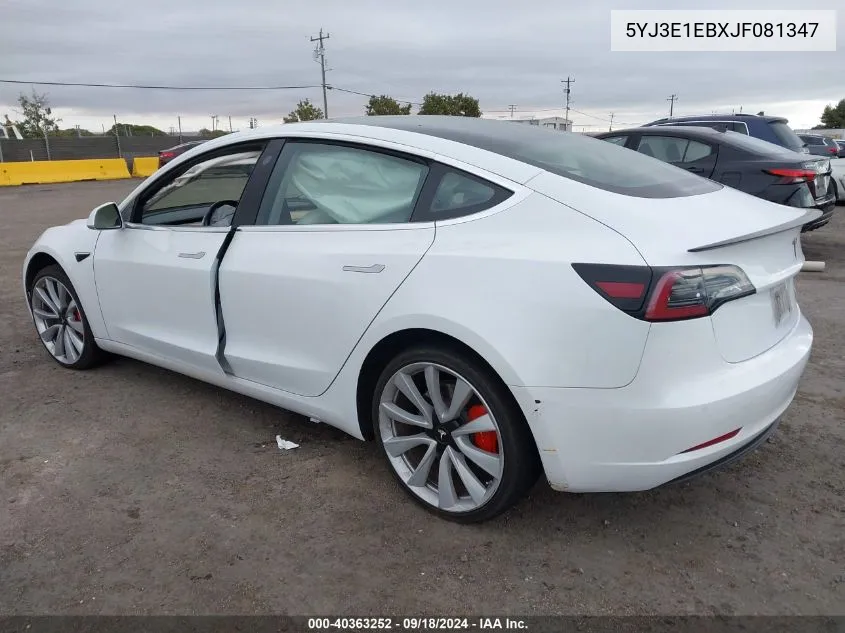 5YJ3E1EBXJF081347 2018 Tesla Model 3