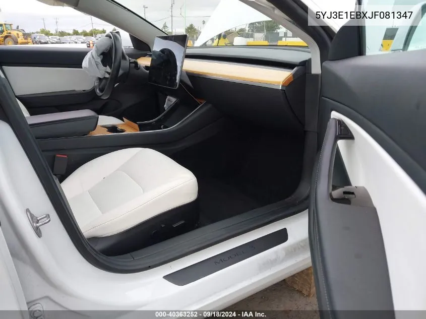 5YJ3E1EBXJF081347 2018 Tesla Model 3