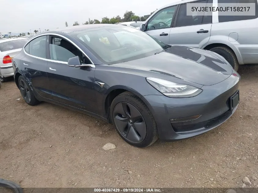 2018 Tesla Model 3 Long Range/Mid Range VIN: 5YJ3E1EA0JF158217 Lot: 40367429