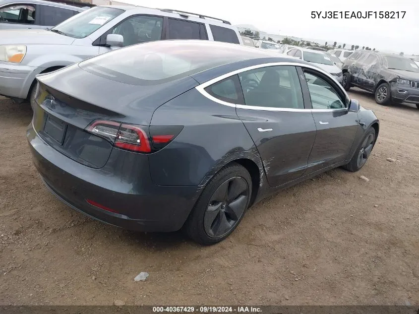 2018 Tesla Model 3 Long Range/Mid Range VIN: 5YJ3E1EA0JF158217 Lot: 40367429