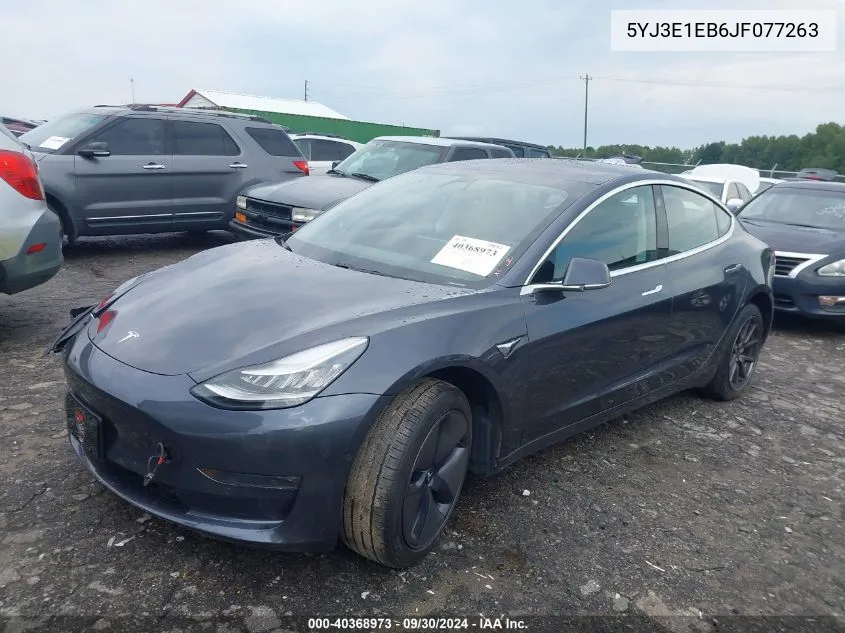 2018 Tesla Model 3 VIN: 5YJ3E1EB6JF077263 Lot: 40368973