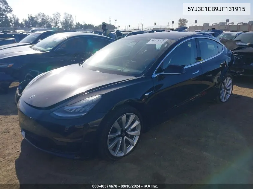 2018 Tesla Model 3 Long Range/Performance VIN: 5YJ3E1EB9JF131915 Lot: 40374678