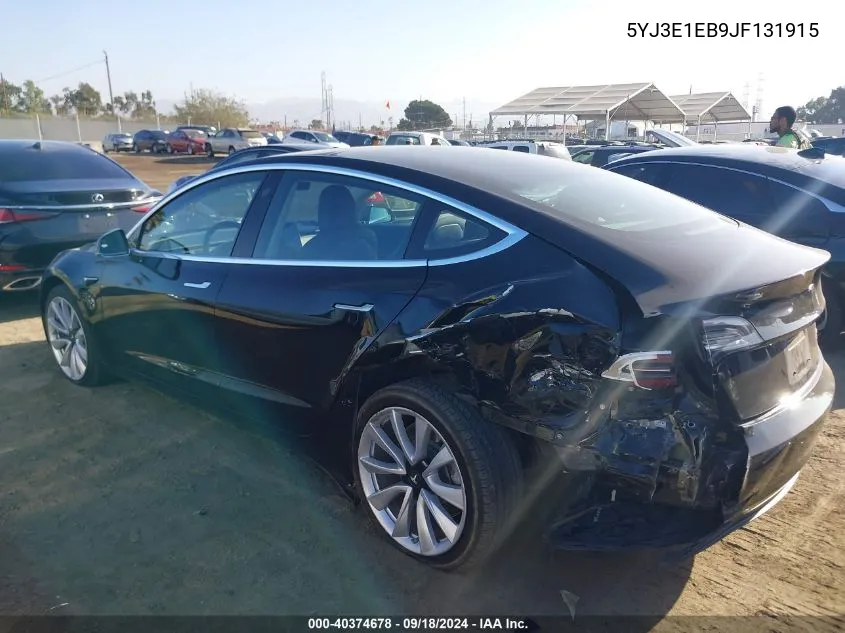 2018 Tesla Model 3 Long Range/Performance VIN: 5YJ3E1EB9JF131915 Lot: 40374678