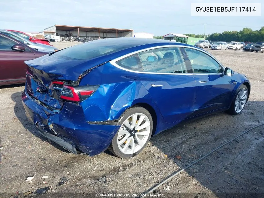 5YJ3E1EB5JF117414 2018 Tesla Model 3 Long Range/Performance