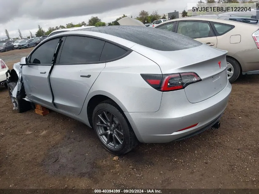 5YJ3E1EB8JF122204 2018 Tesla Model 3 Long Range/Performance