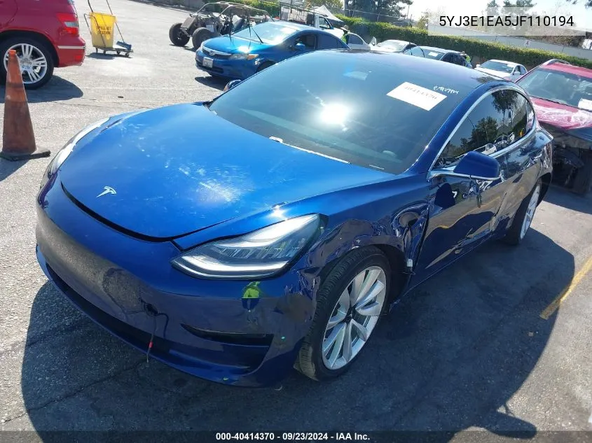 5YJ3E1EA5JF110194 2018 Tesla Model 3 Long Range/Mid Range