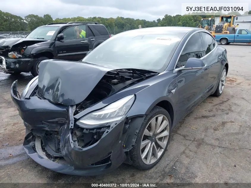 5YJ3E1EA0JF031094 2018 Tesla Model 3 Long Range/Mid Range