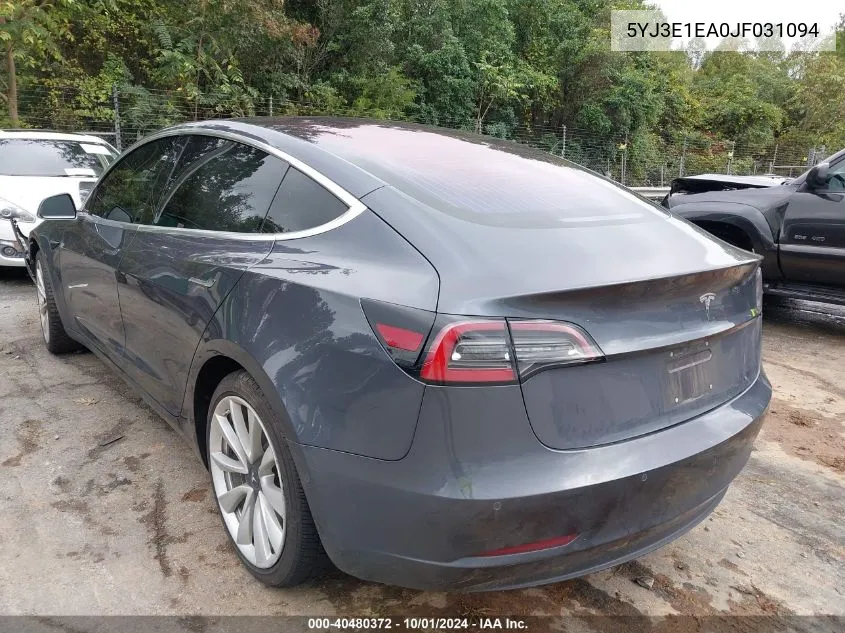 5YJ3E1EA0JF031094 2018 Tesla Model 3 Long Range/Mid Range