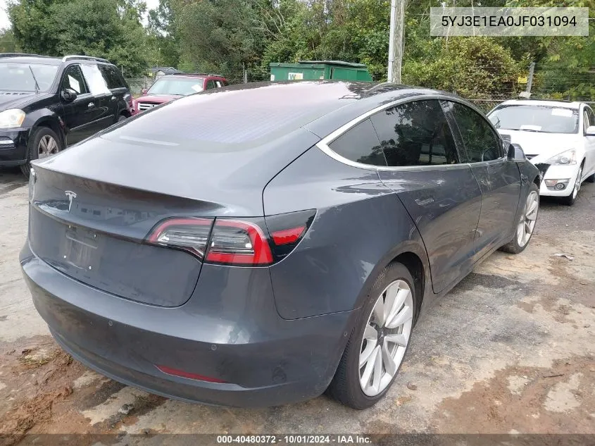 5YJ3E1EA0JF031094 2018 Tesla Model 3 Long Range/Mid Range