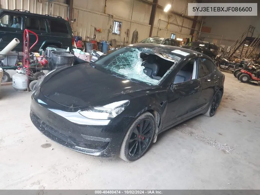 5YJ3E1EBXJF086600 2018 Tesla Model 3 Long Range/Performance