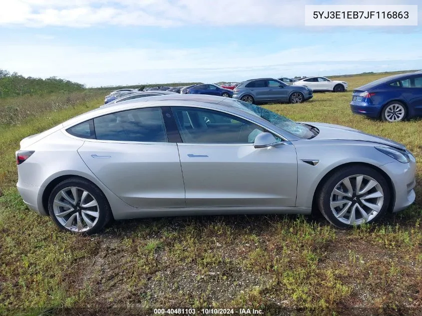 2018 Tesla Model 3 Long Range/Performance VIN: 5YJ3E1EB7JF116863 Lot: 40481103