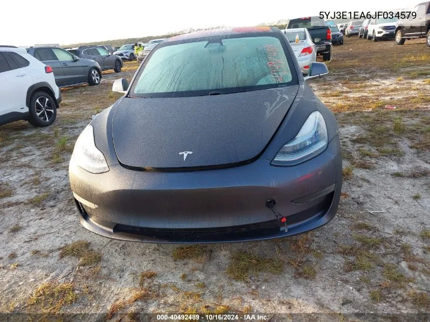 2018 Tesla Model 3 Long Range/Mid Range VIN: 5YJ3E1EA6JF034579 Lot: 40492489