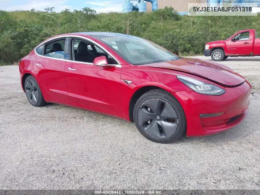 2018 Tesla Model 3 VIN: 5YJ3E1EA8JF051318 Lot: 40500442