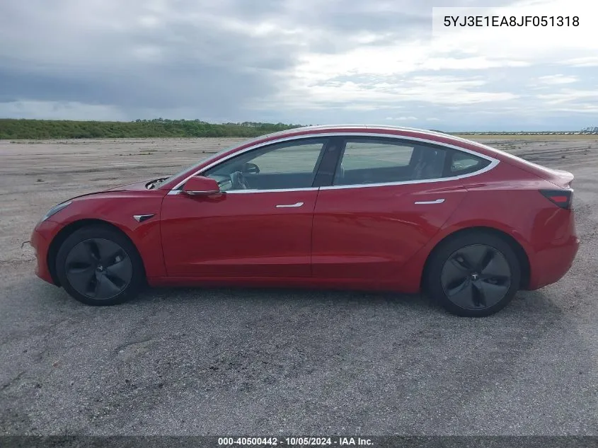 2018 Tesla Model 3 VIN: 5YJ3E1EA8JF051318 Lot: 40500442